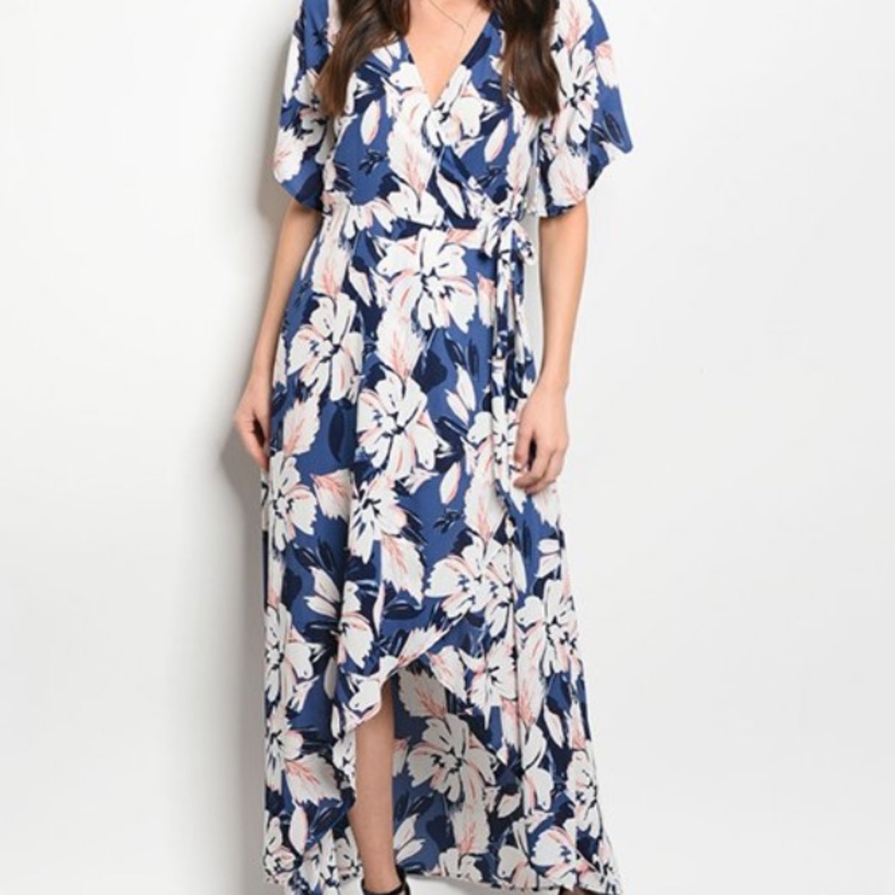 PEACH LOVE WRAP AROUND DRESS